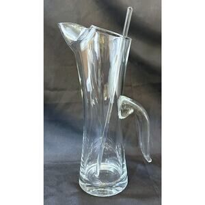 MCM Sleek Glass Martini Pitcher with Stirrer-A Rare Find!